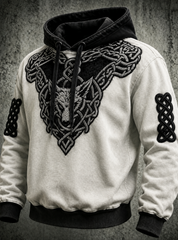 Herren-Retro-Viking-Oversize-Kapuzenpullover