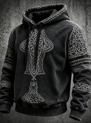 Herren-Retro-Viking-Oversize-Kapuzenpullover