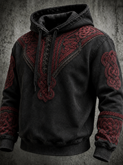 Herren-Retro-Viking-Oversize-Kapuzenpullover