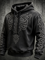 Herren-Retro-Viking-Oversize-Kapuzenpullover
