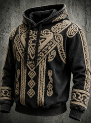 Herren-Retro-Viking-Oversize-Kapuzenpullover