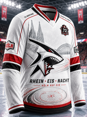 Herren-Kölner-Haie-T-Shirt mit langen Ärmeln