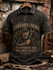 Herren-Shirt mit humorvollem Spruch und kurzen Ärmeln