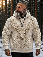 Retro-Nordic-Style Tier kunst druck lässig, bequemer Hoodie