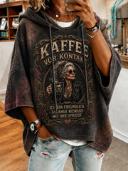 Frauen-Hoodie mit humorvollem Slogan und kurzen Ärmeln