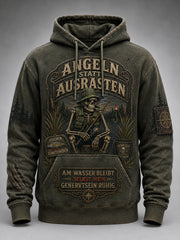 Herren-Hoodie mit witzigem Slogan, übergroß, Drop-Shoulder-Schnitt und Taschen