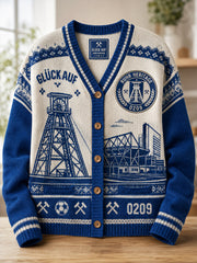 Damenstrickjacke im Schalke-Cardigan-Stil