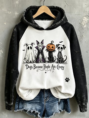 Frauen hunde, weil Menschen gruselig sind Halloween Hunde drucken Hoodie