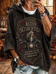 Frauen-Hoodie mit humorvollem Slogan und kurzen Ärmeln
