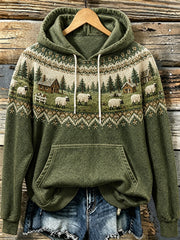 Damen Bauernhof Schaf Muster gedruckt Casual Hoodie