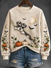 Damen-Hund-Halloween-Regulärer Sweatshirt