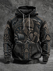 Herren-Viking-Kapuzenpullover in Übergröße mit abfallenden Schultern und Taschen
