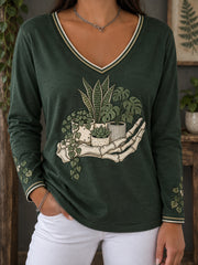 Damen-T-Shirt mit Pflanzen-Liebhaber-Print