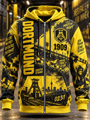 Herren-Dortmund-Kapuzenpullover mit Reißverschluss