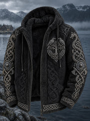 Herren-Viking-Flanellmantel mit Aufdruck