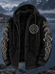 Herren-Viking-Flanellmantel mit Aufdruck