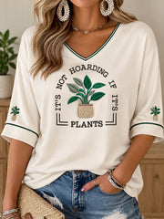 Damen-T-Shirt mit Pflanzen-Liebhaber-Print