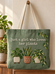 Kunstbedruckte Leinwandtasche für Pflanzenliebhaber