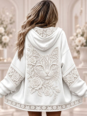 Damenjacken mit Blumen- und Katzenmuster