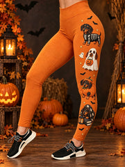 Damen Halloween Dackel Leggings