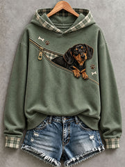 Witziger Dackel-Kapuzenpullover für Damen