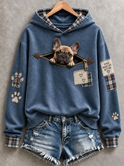 Frauen Lustige Französische Bulldogge Hoodie