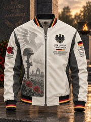 Herrenjacke im Vintage-Stil mit einem Aufdruck zum Thema Veteranen des Remembrance Day