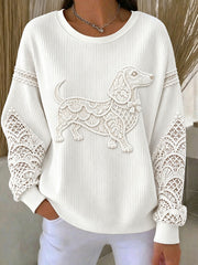 Damen-Blumen-Dackel-Sweatshirts