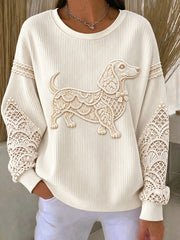 Damen-Blumen-Dackel-Sweatshirts