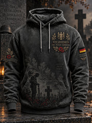 Herren-Kapuzenpullover im Vintage-Stil mit einem Veteranen-Motiv zum Volkstrauertag