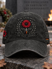 Herren-Mütze im Vintage-Stil mit grafischem Remembrance-Day-Print