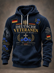 Herren-Kapuzenpullover mit langen Ärmeln und Aufdruck zum Gedenken an Veteranen