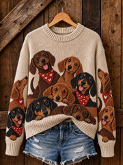 Frauen niedliche Hunde drucken Hunde liebhaber lässig Pullover