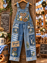 Oktoberfest-Kunstdruck für Damen Freizeit-Overalls