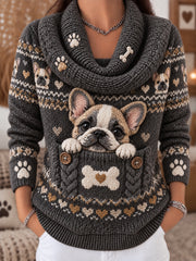 Lustiges, bequemes Stricktop für Damen mit Tiermotiv