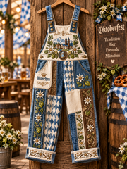 Oktoberfest-Kunstdruck für Damen Freizeit-Overalls
