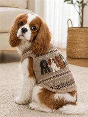 Vintage Cavalier Dogs Isle Muster Print Haustier ärmellose Weste