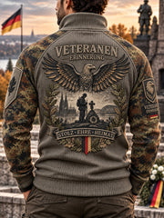Herren-Strickrollkragenpullover im Camouflage-Print, inspiriert von der Militärmode