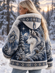 Flanell jacke für nordische Tiere für Damen