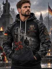 Herren-Kapuzenpullover mit Grafikmotiv zum Veteranengedenktag
