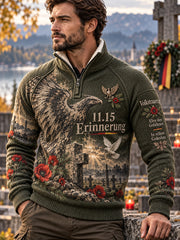 Herren National feiertag der Trauer Gedenk grafik Strick Roll kragen Sweatshirt
