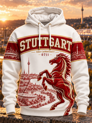 Herren-VfB-Stuttgart-Oversize-Kapuzenpullover mit abfallenden Schultern und Taschen