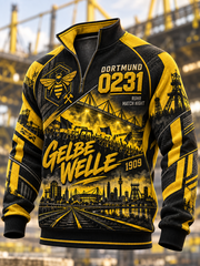 Herren Dortmund Kapuzen pullover mit Reiß verschluss