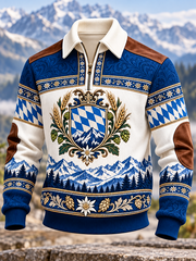 Herren-Kapuzenpullover mit Reißverschluss im bayerischen Kunststil