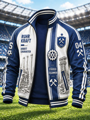 Herren-Bundesliga-Jacke des FC Schalke 04 mit Patchwork-Print und Reißverschluss