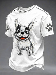 Graffiti-Hund-Lustiges Freizeit-Unisex-T-Shirt