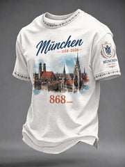 Herren München Stadtgründungsfest-Print Freizeit-T-Shirt