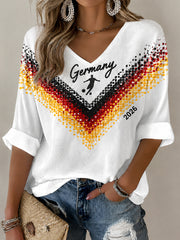 Damen-Fußballfan-Graphic-Waffel-T-Shirt in Deutschland