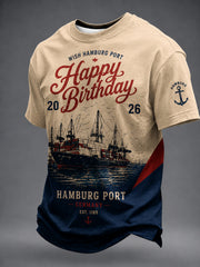 Herren-T-Shirt zum Geburtstag des Hamburger Hafens