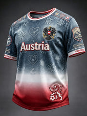 Retro-Österreich-2026-Fußballverlauf-Lässiges T-Shirt